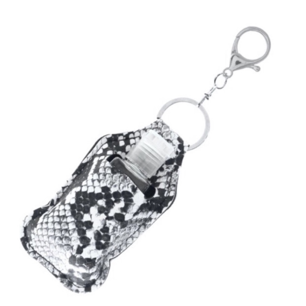 Snake Print Hand Sanitizer Carrier with Keychain